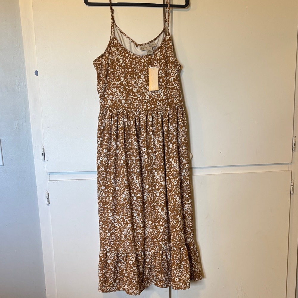 Floral Spaghetti-Strap Midi Dress